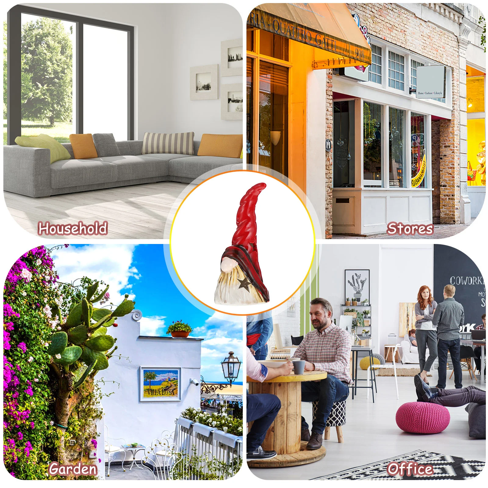 

1Pcs Glowing Ceramic Ornament Beautiful Xmas Desktop Decor with LED Light for Christmas Party Home Festival Decoration