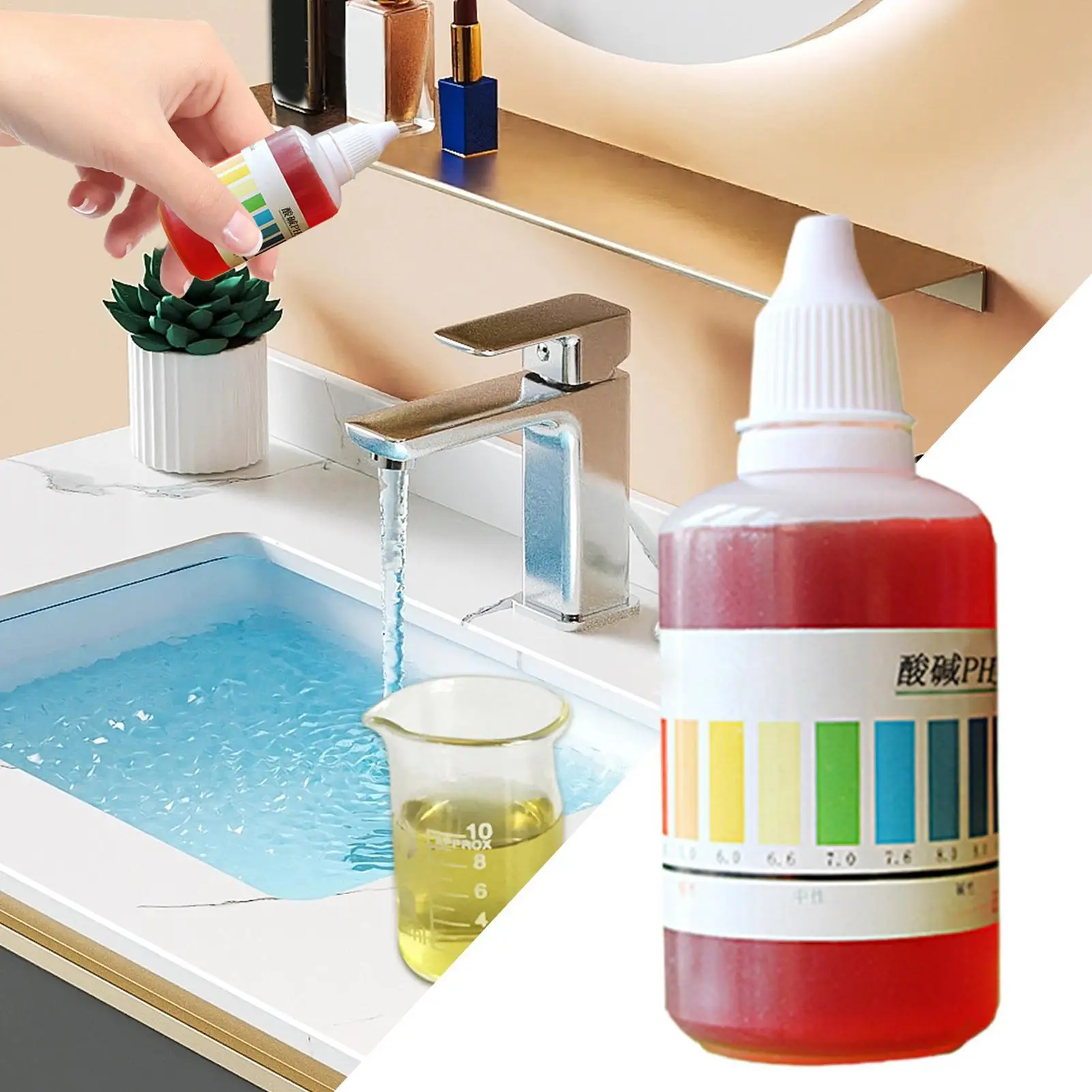 Probador de Calidad del Agua de gota de prueba de PH de 50ml, probador de agua de PH preciso, probador de niveles de PH portátil, probador de agua de acuario para agua dulce