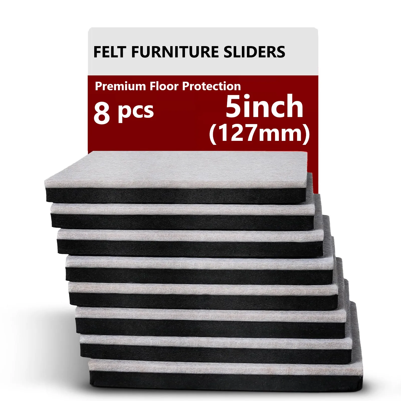 Easy-Glide Hardwood Floor Furniture Sliders - 8-Pack, 5