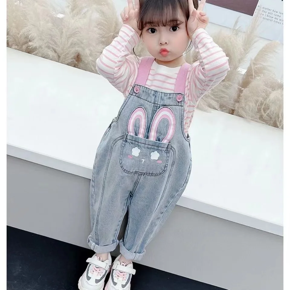 Girls' Summer Children Bodysuit Resort Style Beach Suspender Jumpsuit Wide Leg Pants Overall Kids Clothing