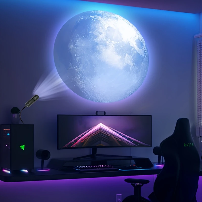 LED Planet Projector Light 1/3/6/10 Projection Patterns Rotates 360 Degrees Earth,Mercury,Mars Saturn for Gift,Room Decoration