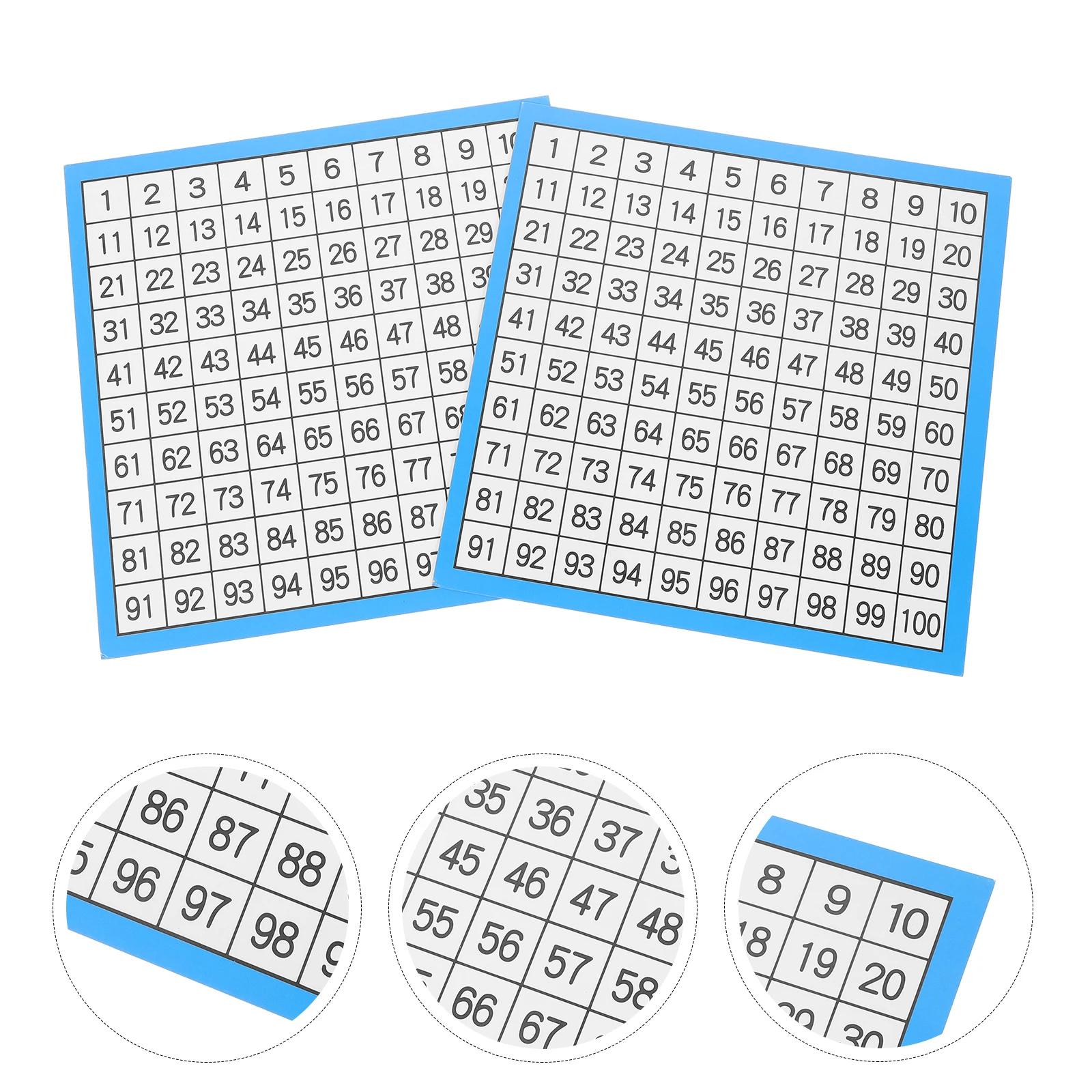 10 Sheets Number Charts 1-100 Hundreds Chart for Classroom Math Learning Kids Counting Writing Practice Teaching Resource