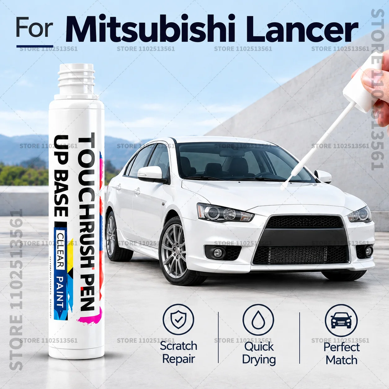 For Mitsubishi Lancer Automotive Touch Up Paint Pen Scratch Repair Marker for Car Body Bumper Door Paint Restoration Accessories