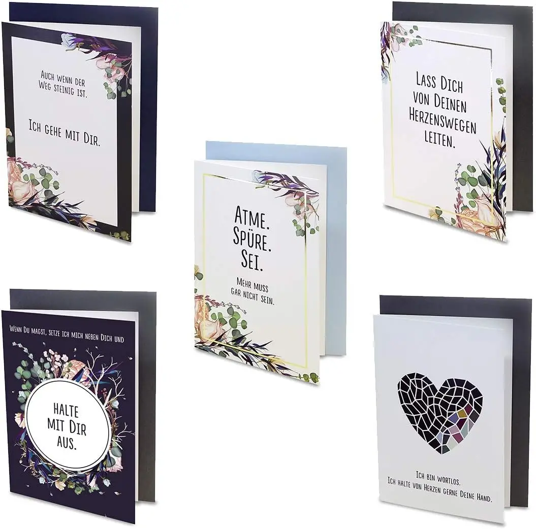 Lot de 15 cartes funéraires avec enveloppes 10x15cm, cartes funéraires modernes pour les dépenses de compassion, souvenir