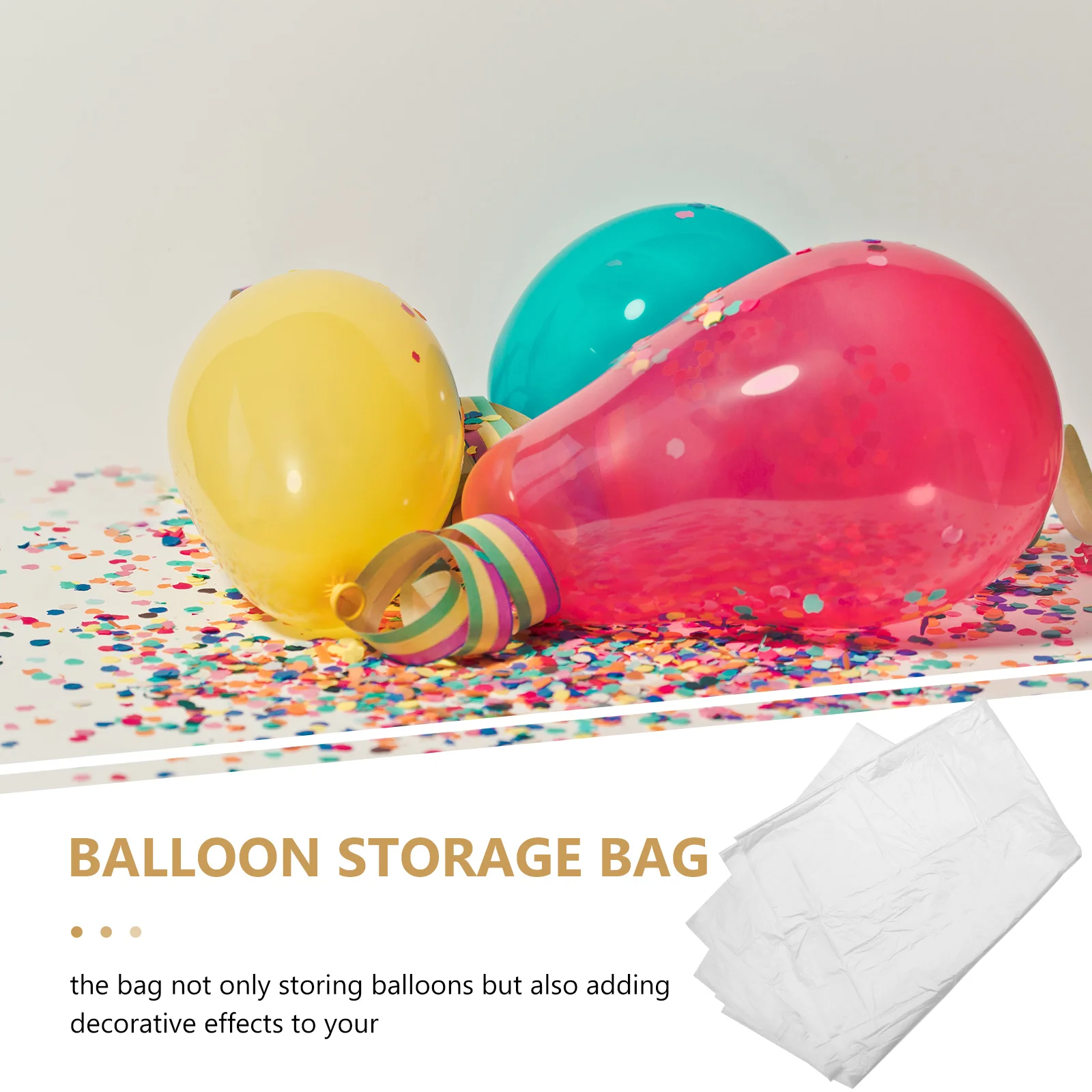 5 Pcs Balloons Storage Bag Plastic Bags Suite Pouches Large Container White Containers