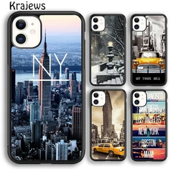 Krajews NEW YORK AMERICAN CITY Soft Phone Case Cover For iPhone 16 15 SE2020 14 6 7 8 plus 11 12 13 pro max coque Fundas
