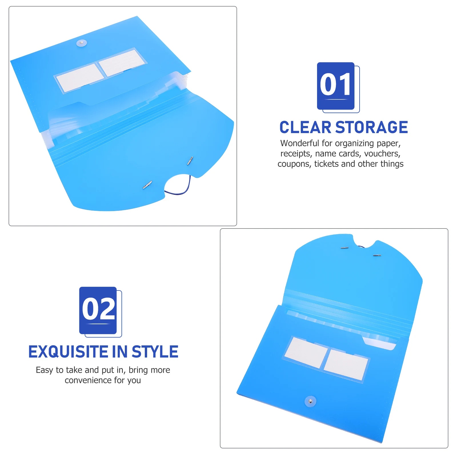 

Folder Organizer Document Storage Holder Material Organiser Blue File Office Bag