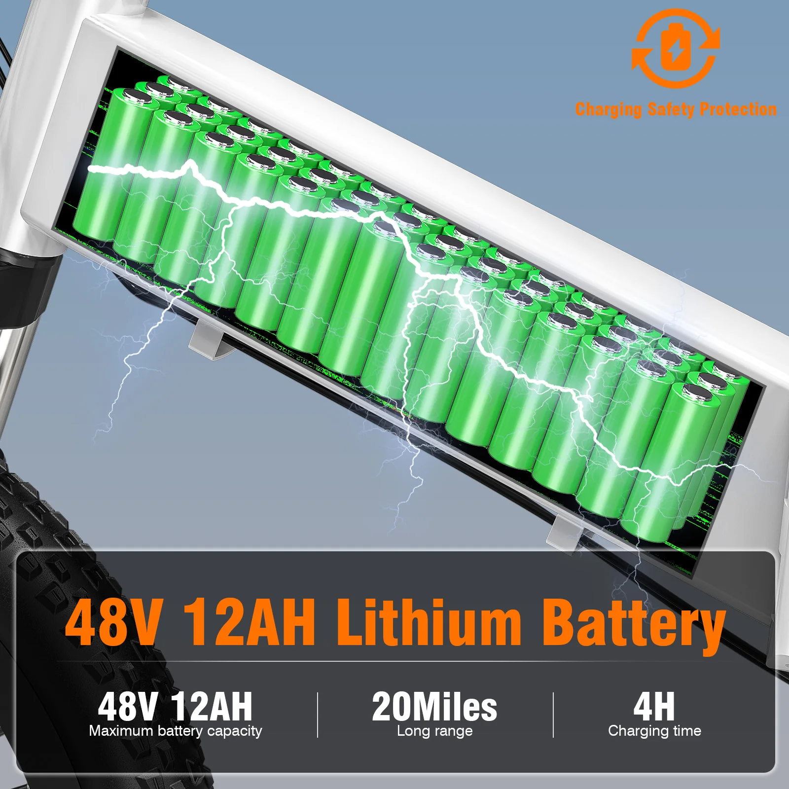 دراجة كهربائية للشباب البالغين بقدرة 720 وات 48V12AH 20 بوصة * 2.4 إطار طريق 5 سرعات مع ركوب بمساعدة 20 ميجابكسل للتنقل الحضري #4