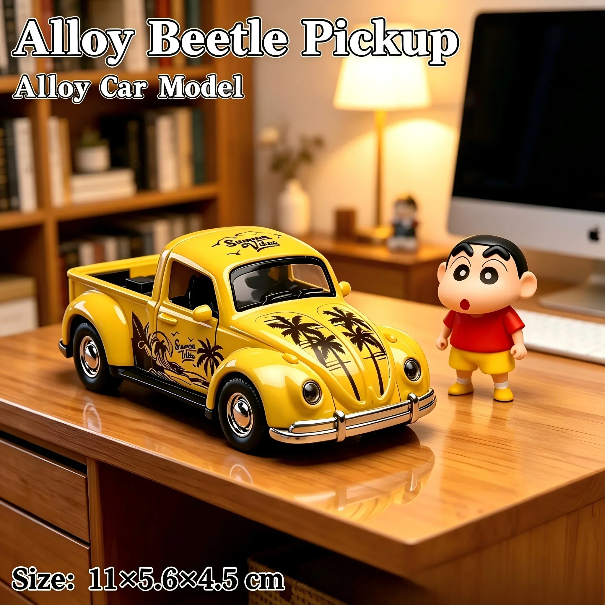 New Arrival Classic Beetle Pickup Diecast Model, 11×5.6×4.5cm Diecast Toy, 3 Colors Collectible Ornament