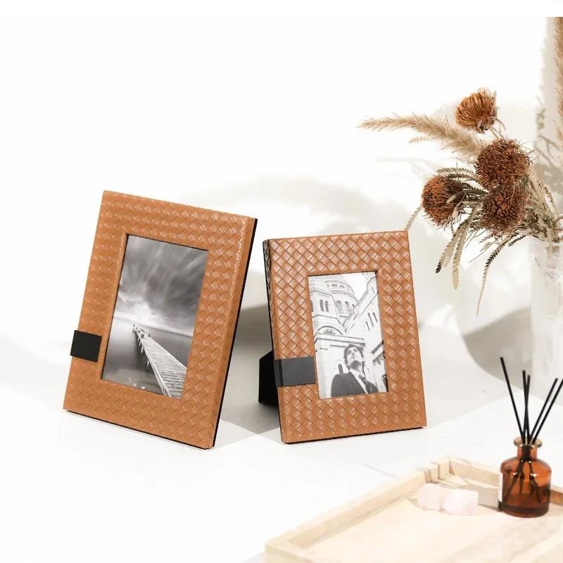

leather frames bedroom bedside table picture high-grade decoration pieces