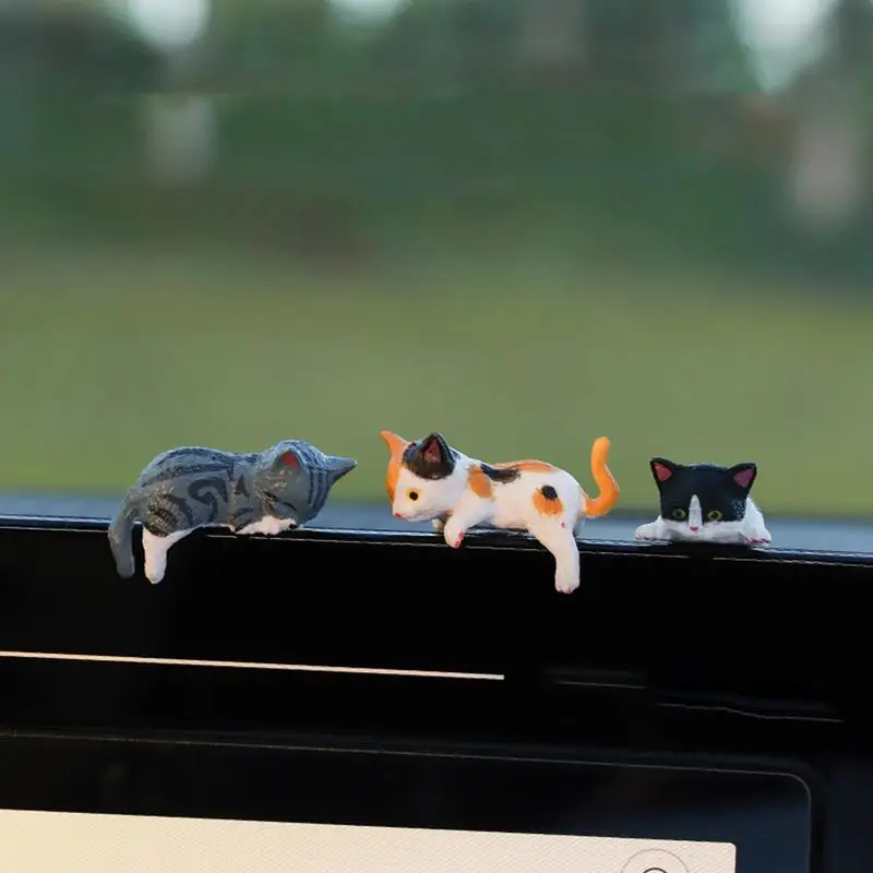 Animal Dashboard Decorations Cat Cartoon Dashboard Decorations 5PCS Cute Display Screen Charm Portable Ornaments For Vehicles