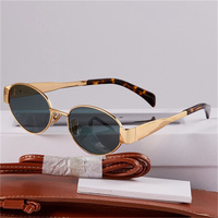 Hot selling Glasses Oval Sunglasses for Women's Aesthetic Brand Designer Neutral Beauty Summer Sunglasses for Women UV400