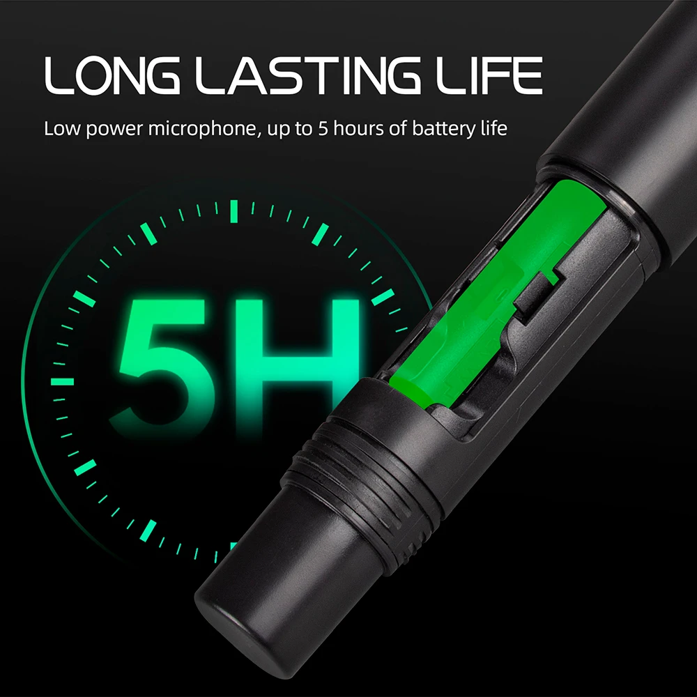 نظام ميكروفون لاسلكي Debra VM304 VHF مع 4 ميكروفونات لاسلكية محمولة، 80 مترًا، للكنائس والمحاضرات والكاريوكي