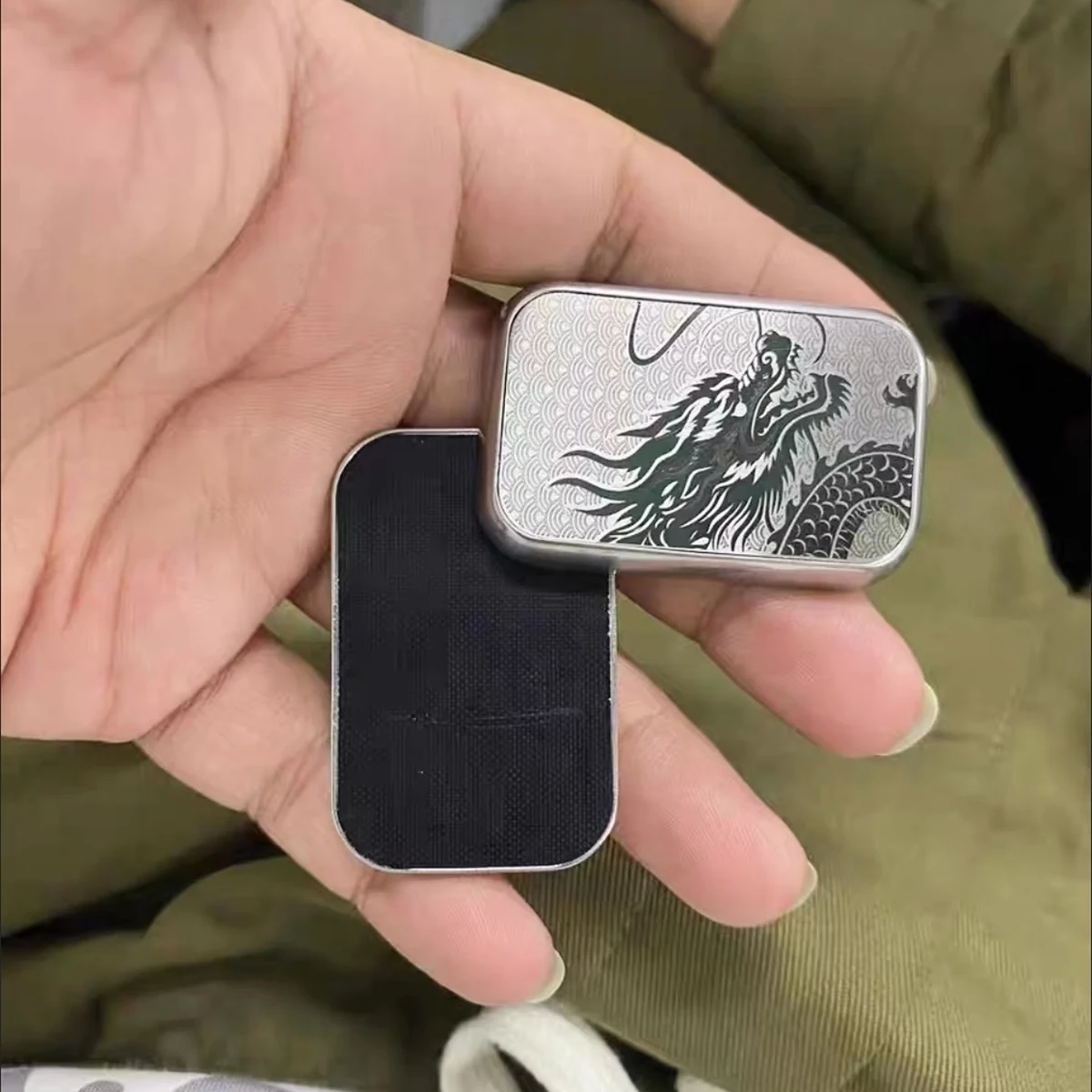 Dragon Pattern EDC Fidget Infinite Slider Metal Magnetic Haptic Push Slider Stress Relief  ADHD Anxiety Finger Spinner For Adult