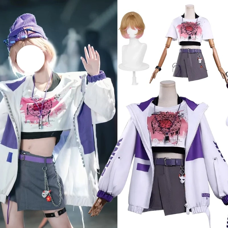 

Tracy Reznik Costume Game Identity Ⅴ Cosplay Mechanic Cos Esports Style Top Skirt Coat Accessories Full Set for Women
