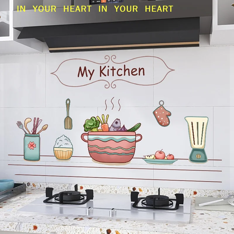 【X】1 Sheet 30*90cm 60*90cm Self-Adhesive Kitchen Oil-Proof Stickers Heat-Resistant, Waterproof And Oil-Proof Cabinet Stickers