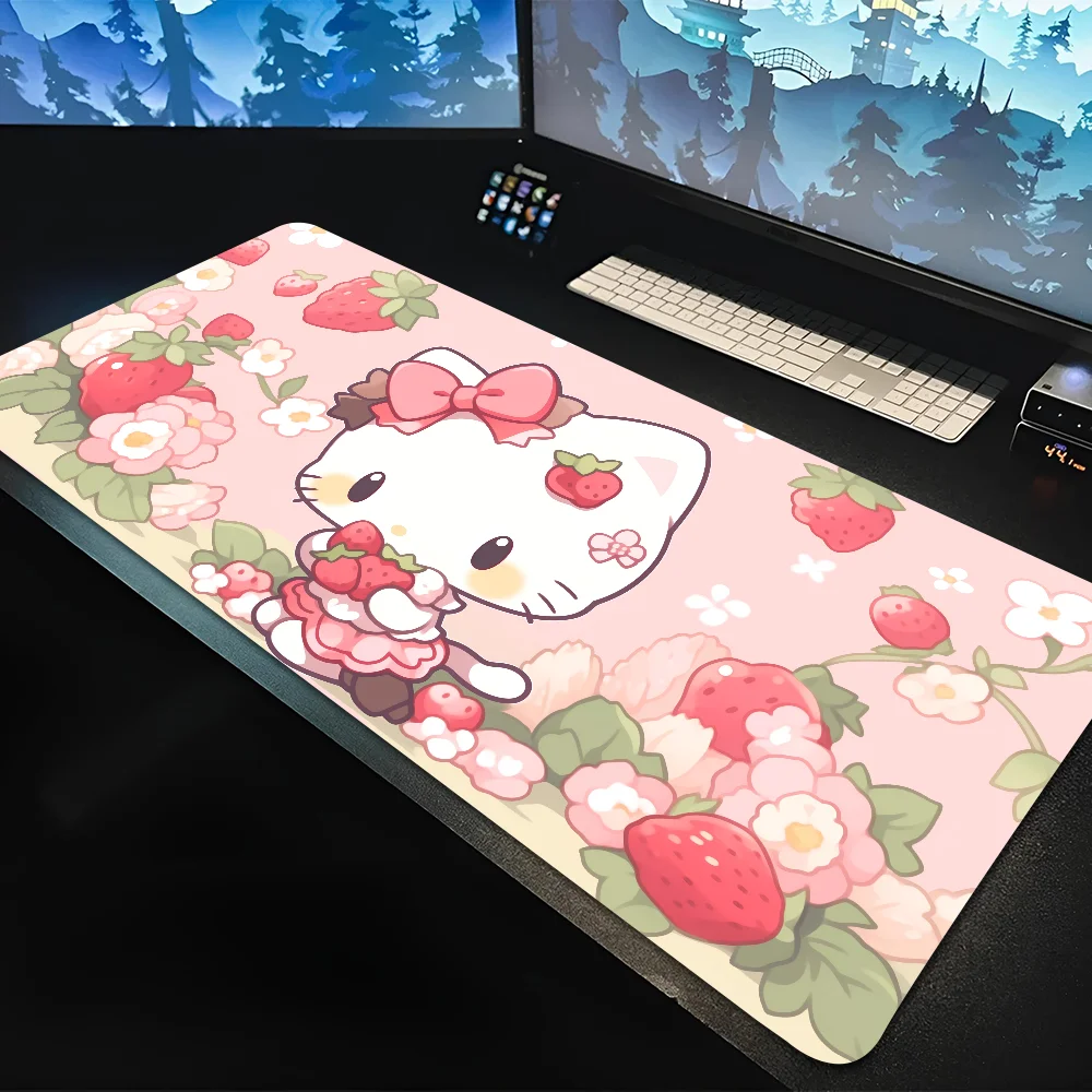 

Pink Hellos Kitty Mousepad Mouse Mat Desk Mat With Pad Gaming Accessories Prime Gaming XXL Keyboard Pad Padding Mat