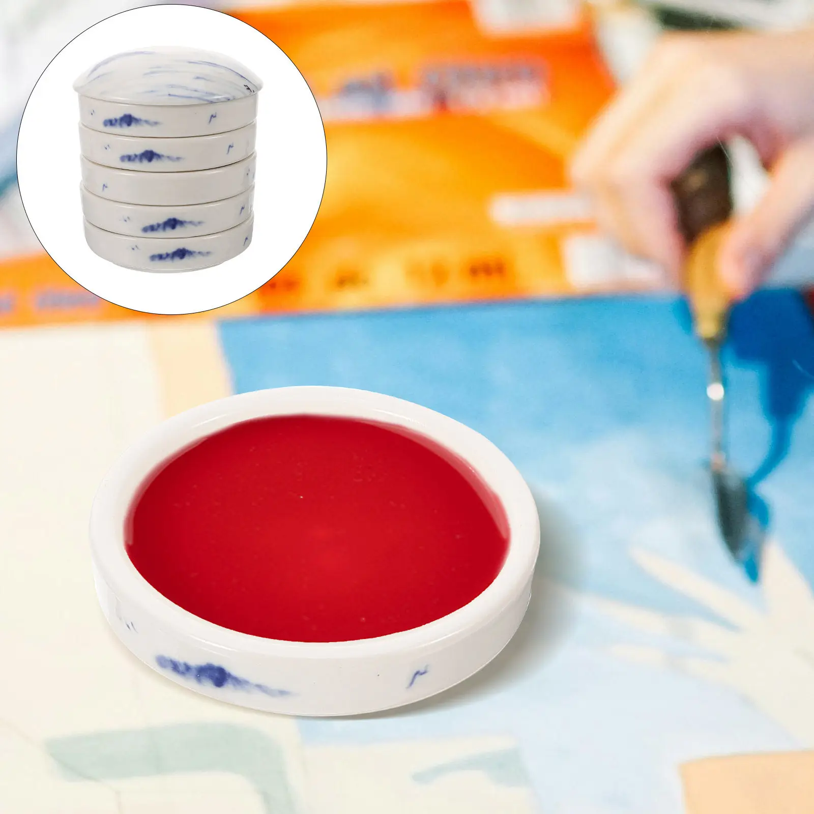 

Набор из 1 многослойной керамической палитры для акварели и гуаши, удобный штабелируемый контейнер для смешивания пигментов