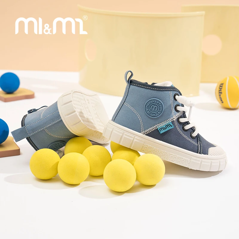 M1 & M2 High-Top Zipperผ้าใบรองเท้าน้ําหนักเบาBreathableด้านล่างแบนสําหรับชายหญิงขี่จักรยานกีฬากลางแจ้งขนาด 24-33