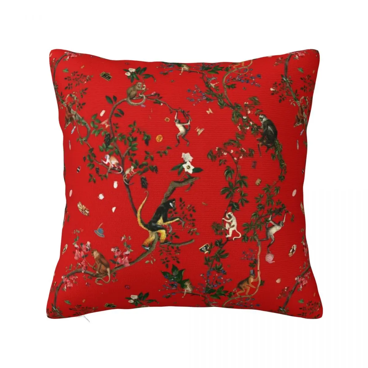 

Monkey World Red Throw Pillow Christmas Throw Pillows Covers pillow cover luxury Marble Cushion Cover