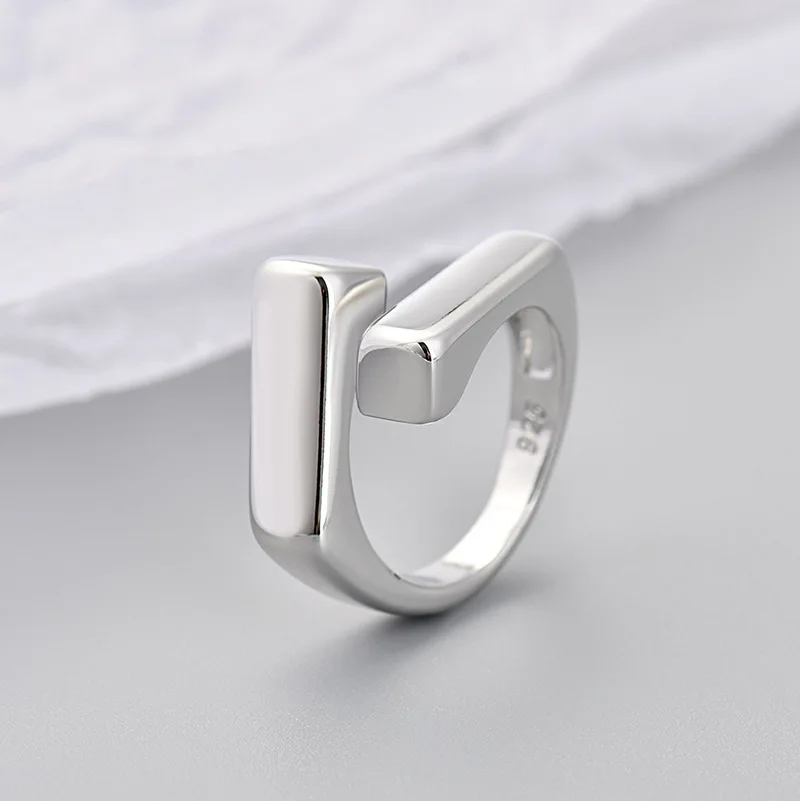 Korean Hot-selling Irregular Geometric Ring for Women 2024 Trend Adjustable S925 Sterling Silver Ring Women's Fine Jewelry Gift