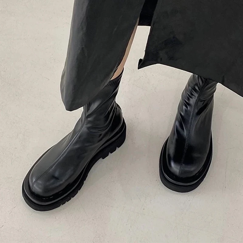 

Flats Women Ankle Boots Fashion Dress Leather Shoes Casual Designer Woman Winter Boots 2025 New Cozy Botas Para Mujer Zapatos