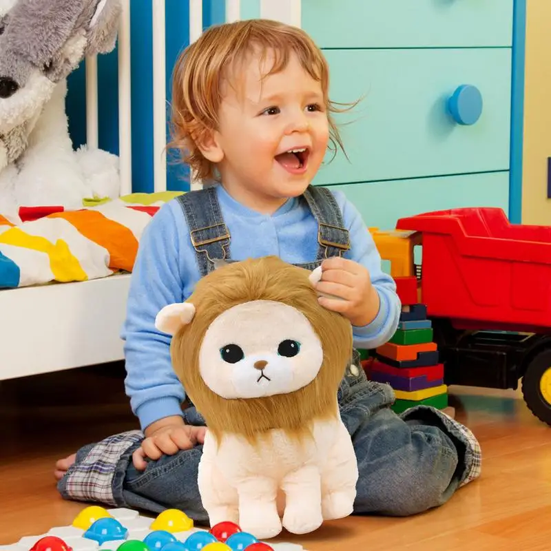 Lion Stuffed Animal Plushie Interactive And Educational Lion Plush Stuffed Animal Toy Cute Lion Soft Doll Educational Lion Plush