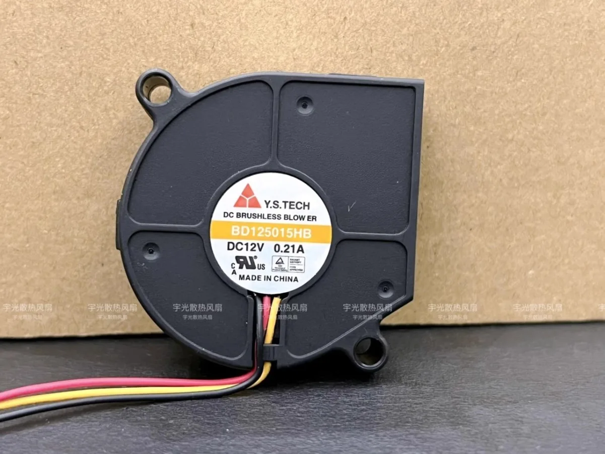 For Y.S.TECH BD125015HB 5015 DC12V 0.21A 5CM 3-Wire Dual Ball Cooling Fan