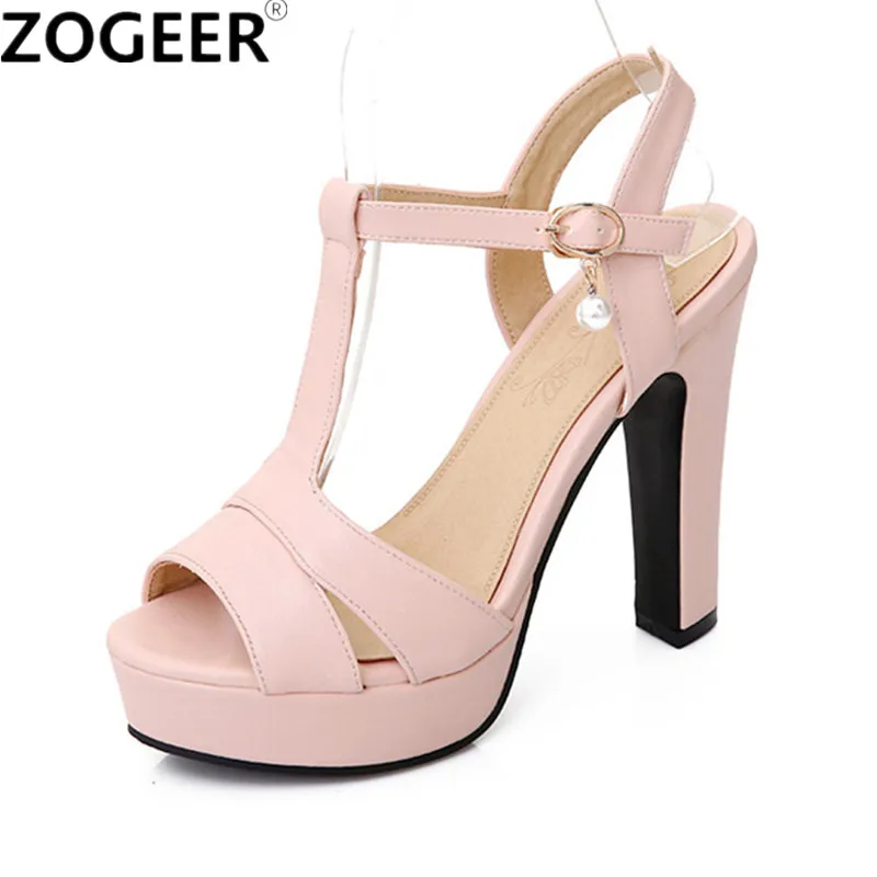 

Summer Women Sandals Platform Fashion High-heeled Gladiator Flip Flops Elegant T-strap Beige Pink Party Office Shoes Ladies