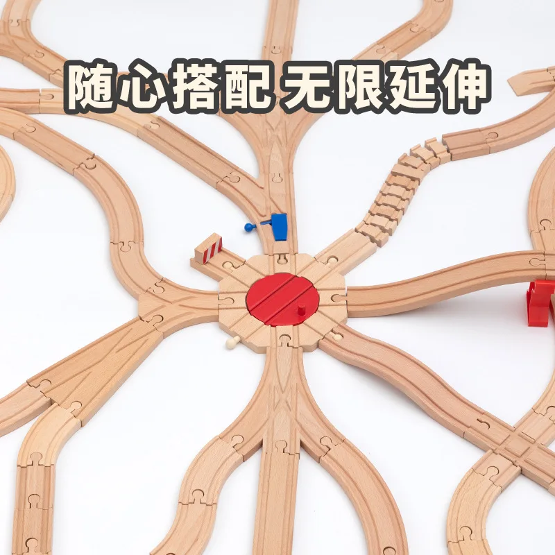 Kinds Of Wooden Track Accessories Beech Wood Railway Train Track Toys Fit for Biro All Brands Wooden Tracks Kids Education Toys