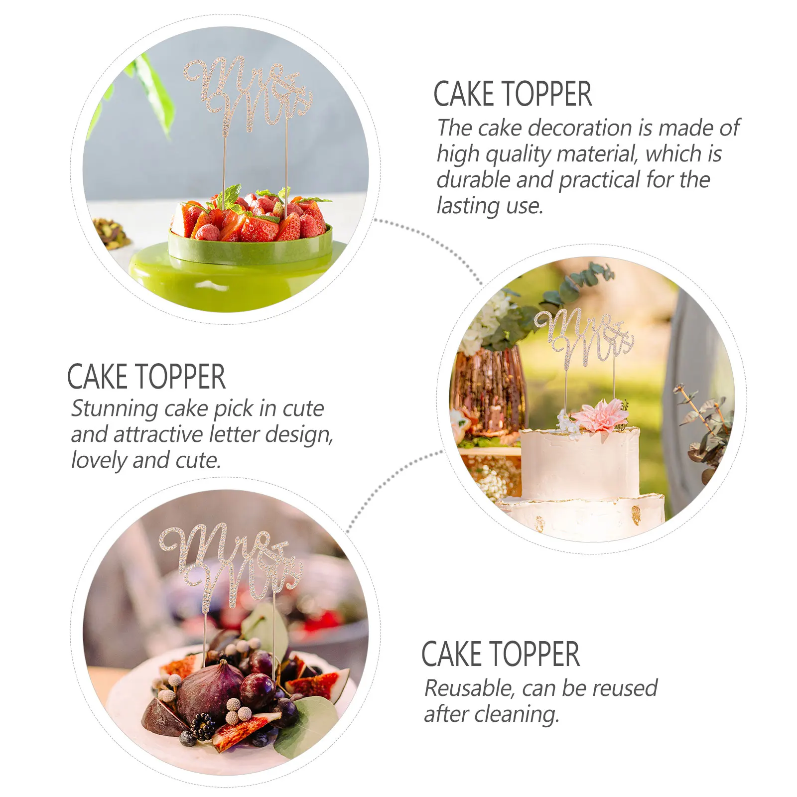 

Wedding Cake Topper Bridegroom Sprinkle Monogrammed Decoration Supplies Letter Cupcake Decorations Party Creative Cake