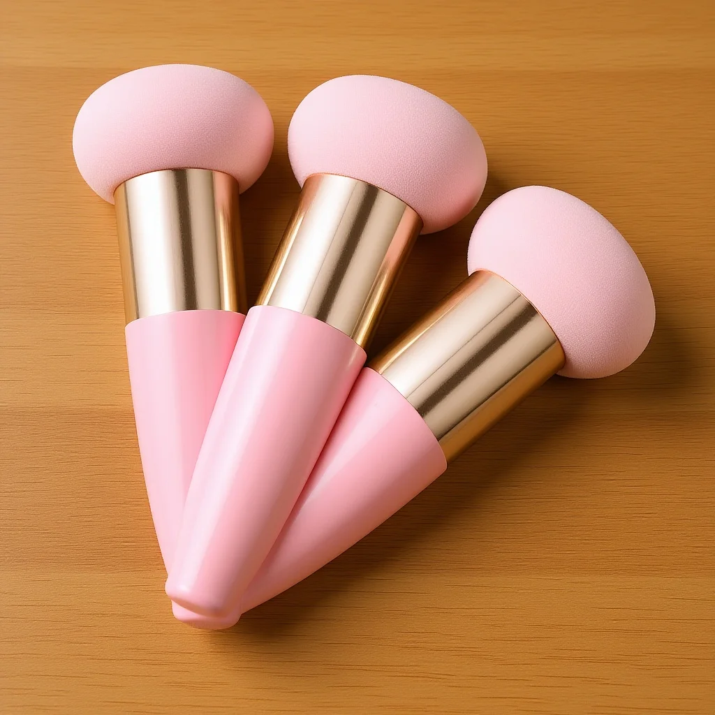 3 pezzi applicatore per trucco con testa a fungo spugna per miscelazione in silicone per fondotinta in polvere fard liquido soffio per il viso riutilizzabile