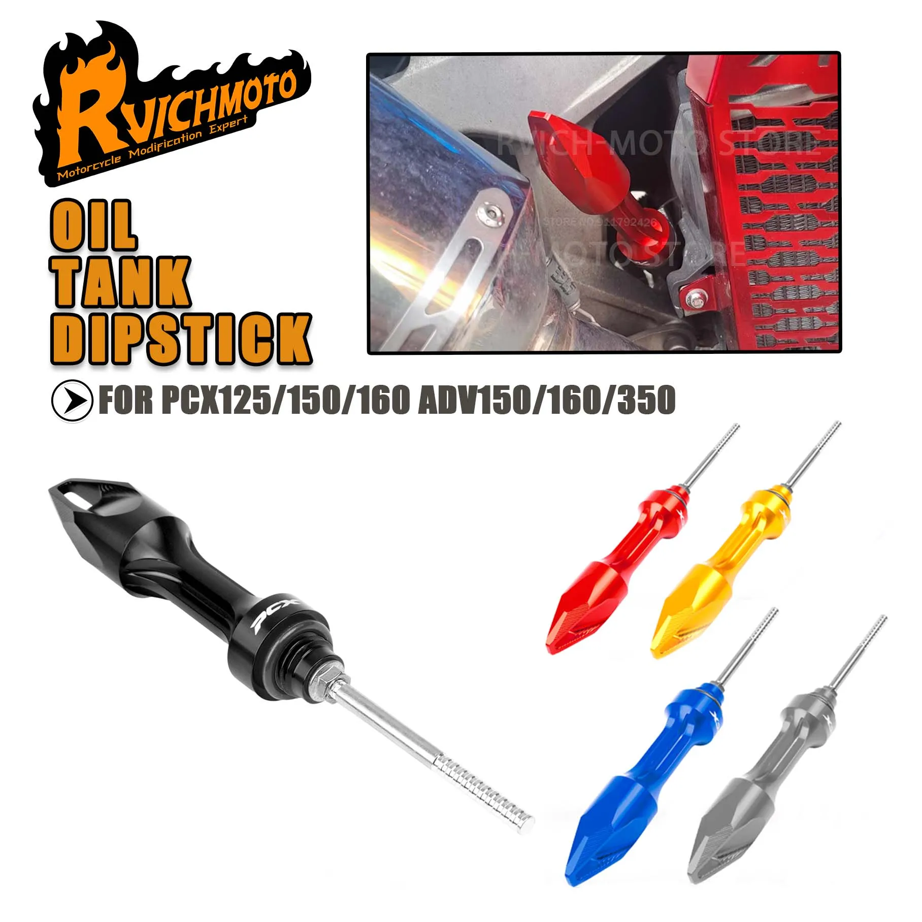 

PCX125 PCX150 PCX160 мотоциклетная алюминиевая масляная линейка, зонд, датчик уровня для Honda ADV150 ADV160 ADV350, щуп для измерения уровня масляного бака двигателя