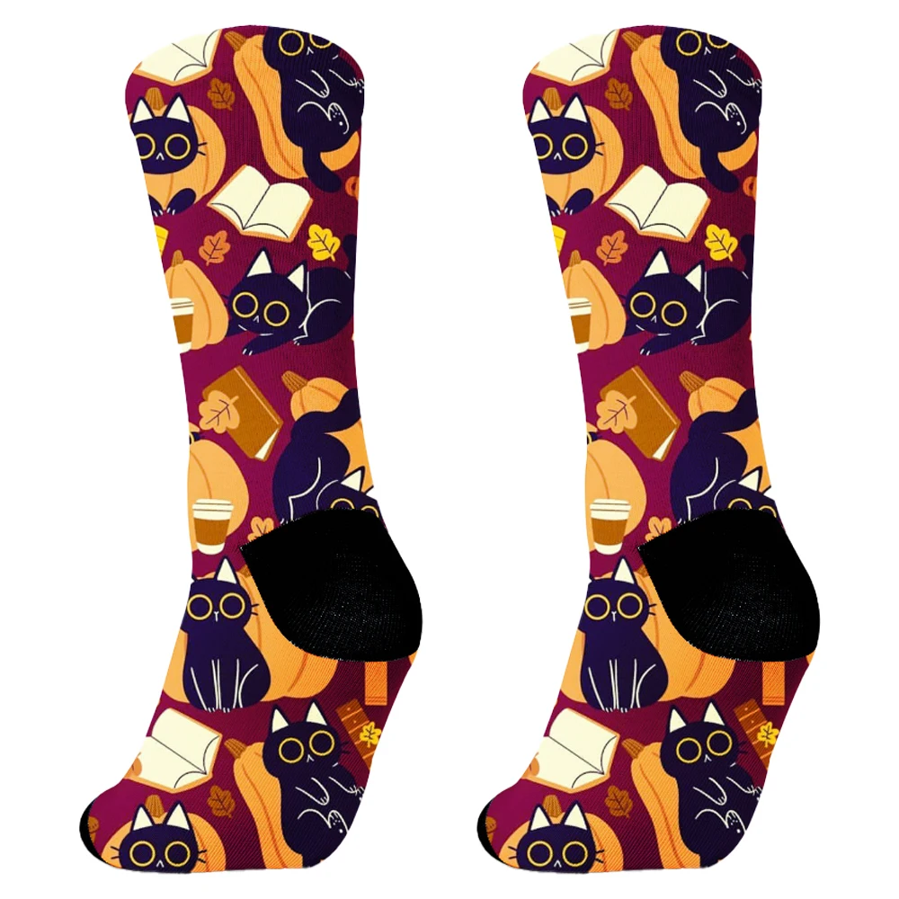 New Personality Bat Mid Tub Men's Socks Skull Women's Socks Spider  Socks Bloody Hand Halloween Women's Socks