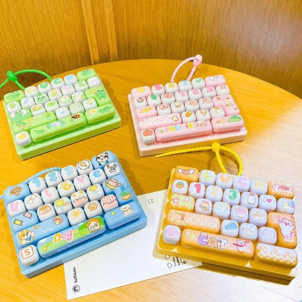 Creative 26 Keys Mechanical Keyboard Toy Hanging Gift Toy Keycap Clicker Toy Cartoon Bag Pendant Bag Charm