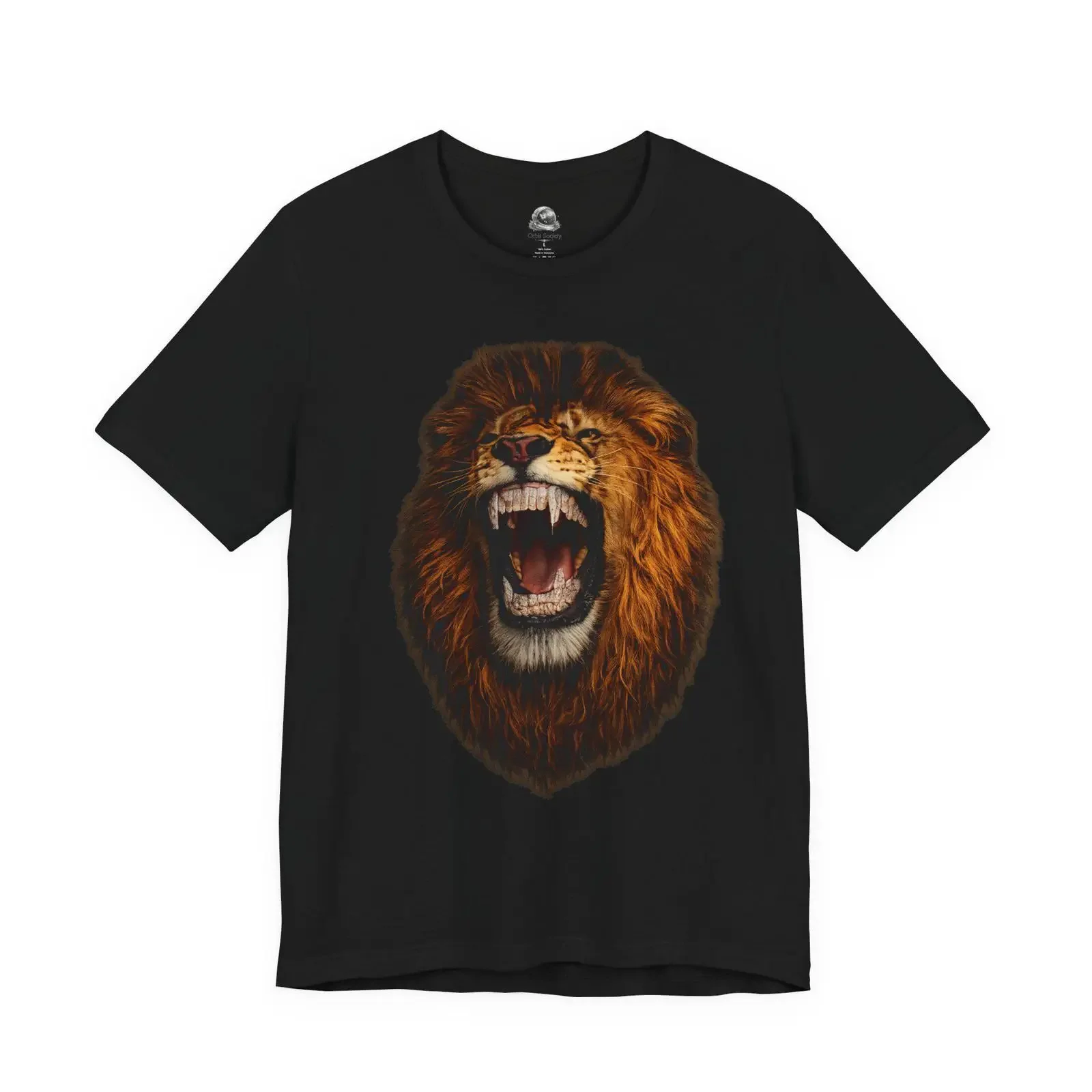 Roaring Lion Head T Shirt Fierce Wildlife  vintage Washed designer clothes Casual Slightly Stretched Soft streetwear homme