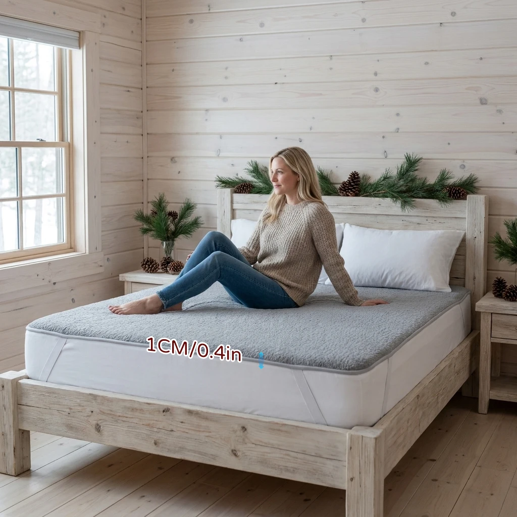 Soft Comfortable Quilted Mattress Pad Non Slip Waterproof Protector Fitted Cover Elasticated Corner Straps Washable for Bed
