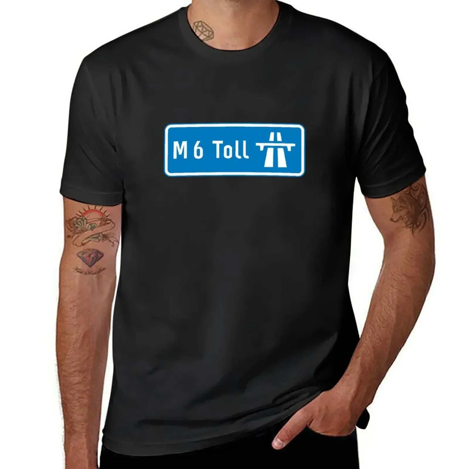 

West Midlands Bound - Blue M6 Toll Motorway Sign T-Shirt cotton graphic tees new edition cotton t shirt men