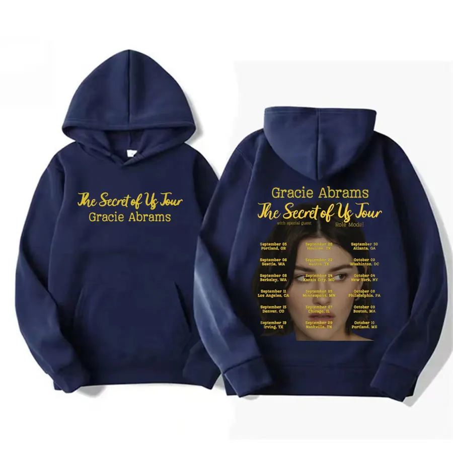 Gracie Abrams Album The Secret of Us 2024 Tour Hoodie Men Women Harajuku Hip Hop Oversized Hoody Casual Fleece Cotton Sweatshirt