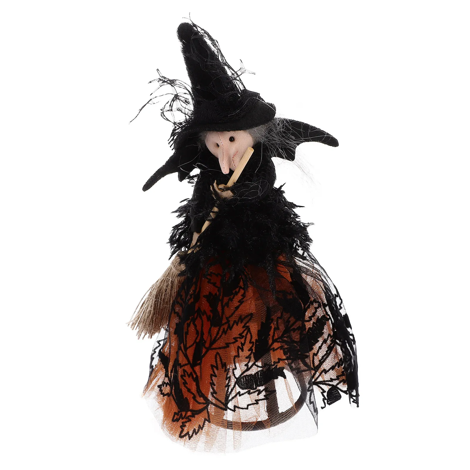 

Creepy Halloween Tree Topper with Witch Design Cloth Ornament for Festival Decor Party Haunted House Decoration Supplies