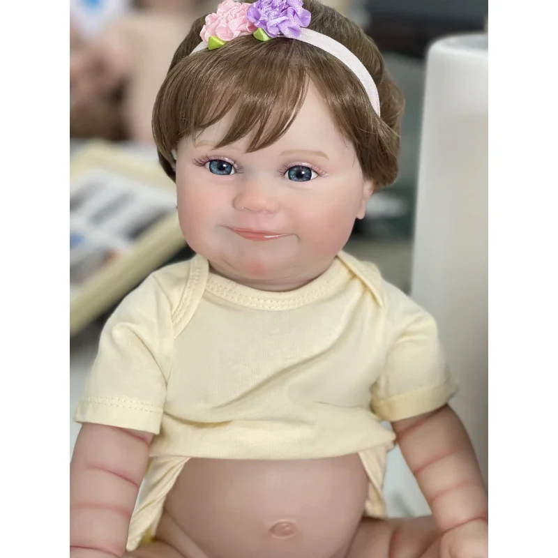 

50CM Full Body Vinyl Silicone Maddie Reborn Baby Dolls Hand-Rooted Hair 100% Hand Painted Doll 3D Skin with Visible Veins