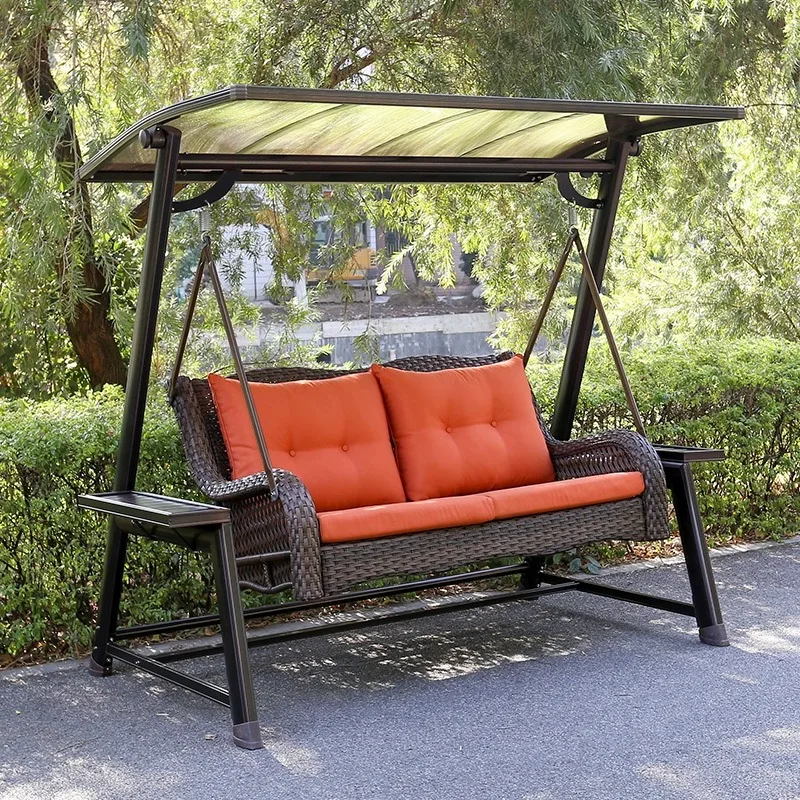 Rocking Chair Swing Outdoor Villa Garden Hanging Chair Outdoor Garden Balcony Solar Home Three Internet Celebrities Swing