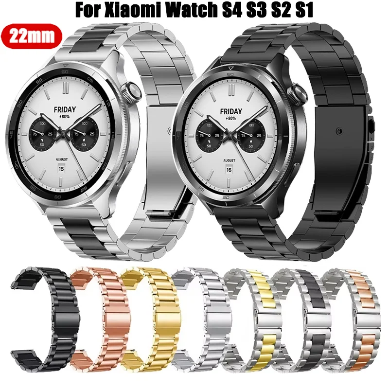 22mm Replacement Strap For Xiaomi Watch S4 Sport S3 S2 S1 Active Stianless Steel Watchband For Mi Watch 2 Pro Color 2/1 Correa