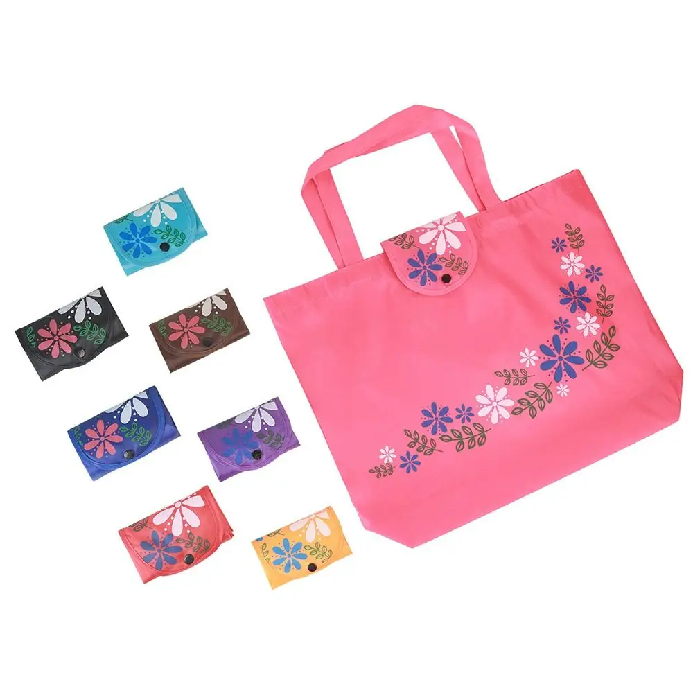

Portable Reusable Shopping Bag Foldable Waterproof Tote Bags Pinted Travel Grocery Bags