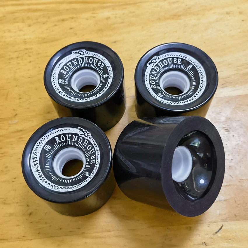 land surf skateboard wheels 69mm 66mm 78A, 66mm 80A, 90% rebound black white color pu longboard wheel snake design