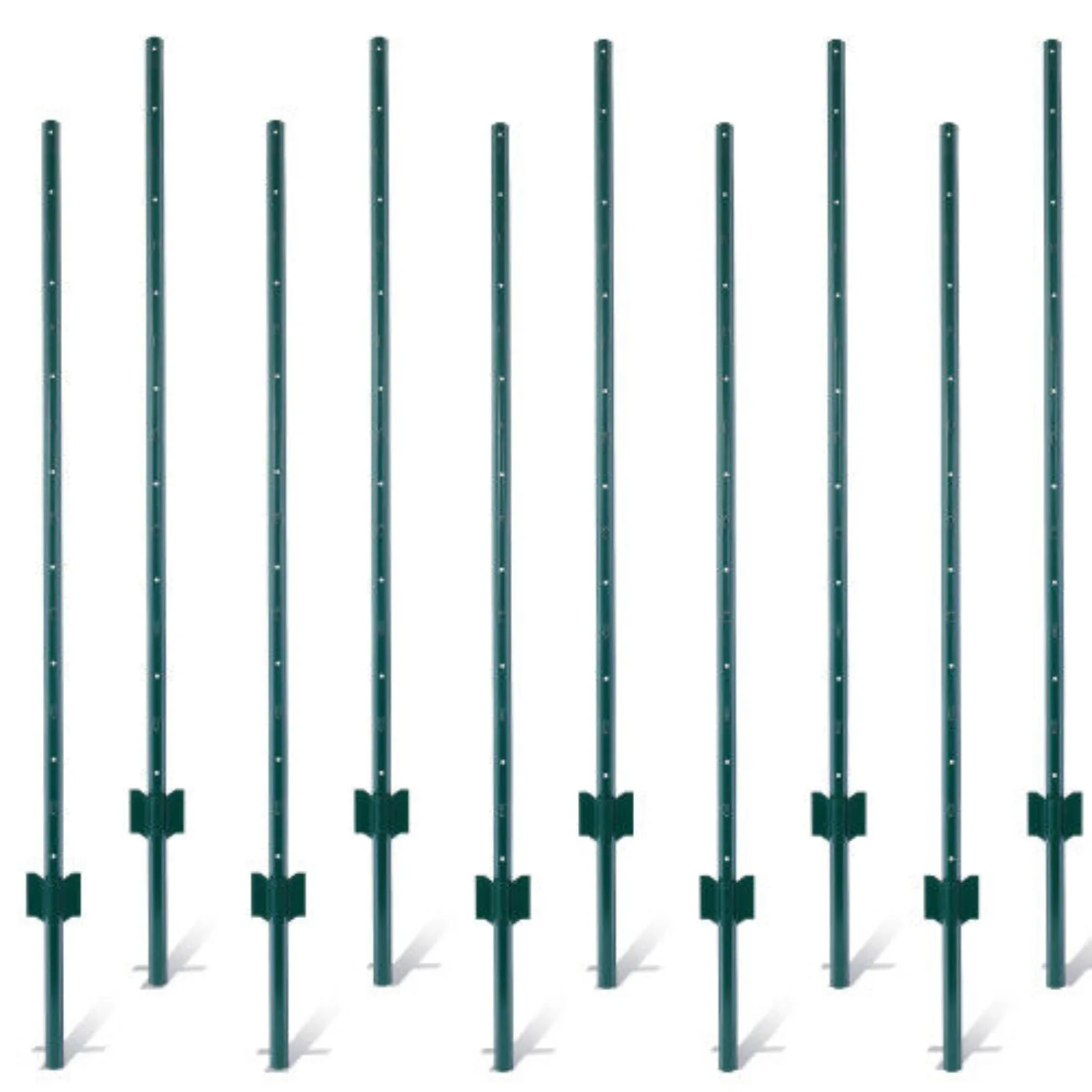 

US Fence Posts 5Feet - 10Pack, Heavy Duty Metal Fence Post with U-Channel