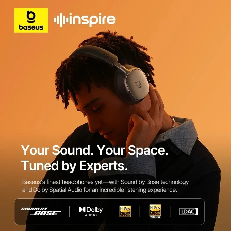 

BASEUS Inspire XH1 Wireless Headset Bluetooth 6.1 48dB Adaptive Noise Reduction Gaming and Esports Bluetooth Earphones