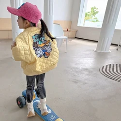 Kids Girls Padded Jacket Autumn and Winter New Children's Thickened Jacket Baseball Clothing Girl Baby Warm Coat 2 4 6 7Y