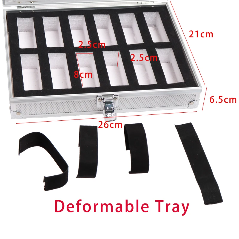 6/12/24Grids Aluminum Alloy Box For Watch Pick Up Watch Storage Display Box With Multiple Slots