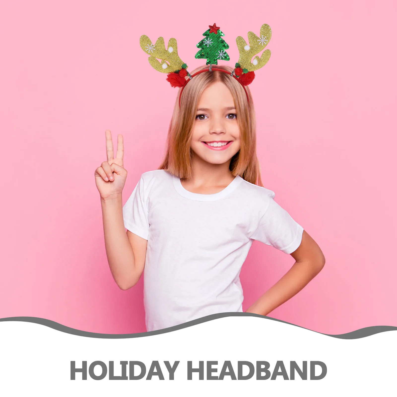 2 قطعة قرون الرنة عيد الميلاد عقال خفيفة الوزن عطلة حفلة الشعر هوب للاحتفال العائلي الحدث المدرسي #2